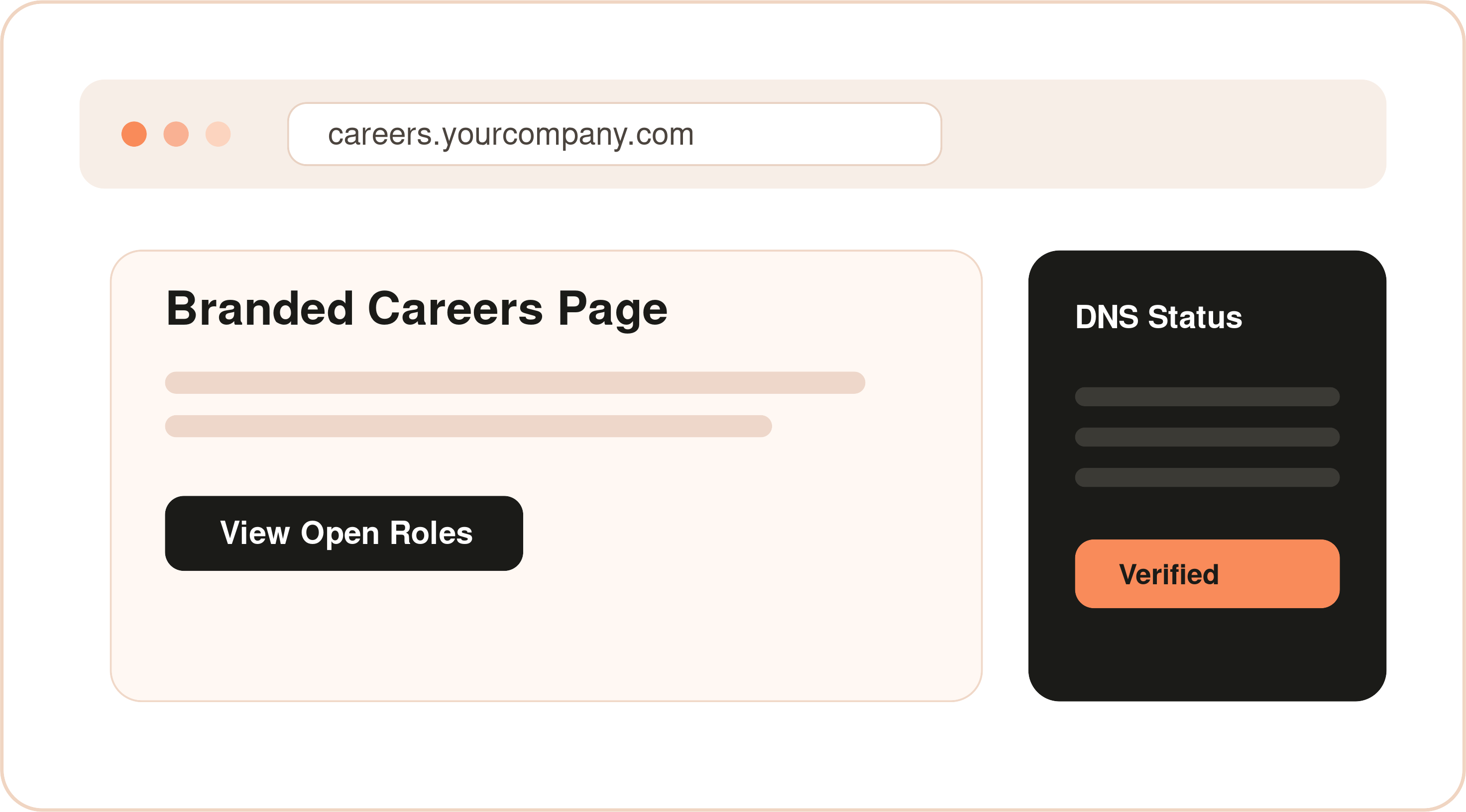 Custom domain branded careers page preview